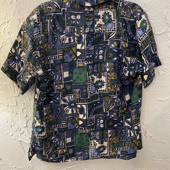 Paul Harris Womens Shirt Size Small 100% Silk Button Down Blouse Retro 90's Look - Picture 3 of 6
